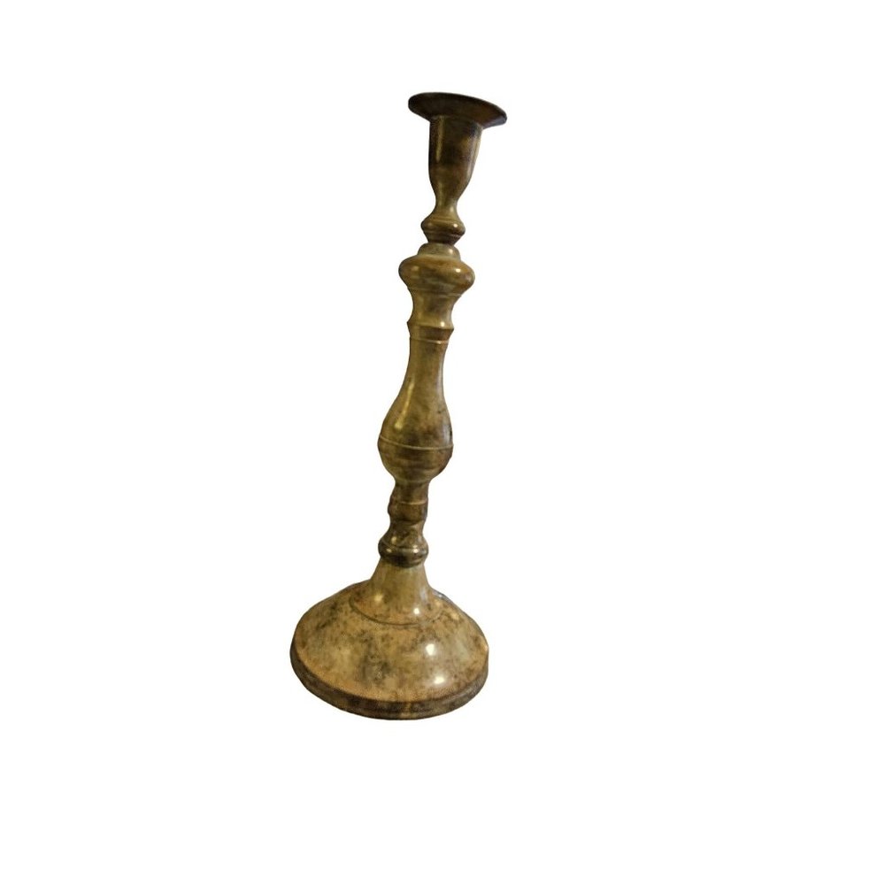 Brass Candlestick Holder 12' Tall Round Base Elegant Vintage Decor